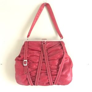 Read leather clasp shoulder bag